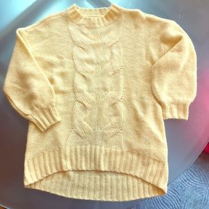 Women's Oversized Loose Knit Yellow Sweater